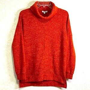 WHITE BIRCH‎ Turtleneck Sweater Size S Burnt Orange Drop Shoulder Soft Cabincore